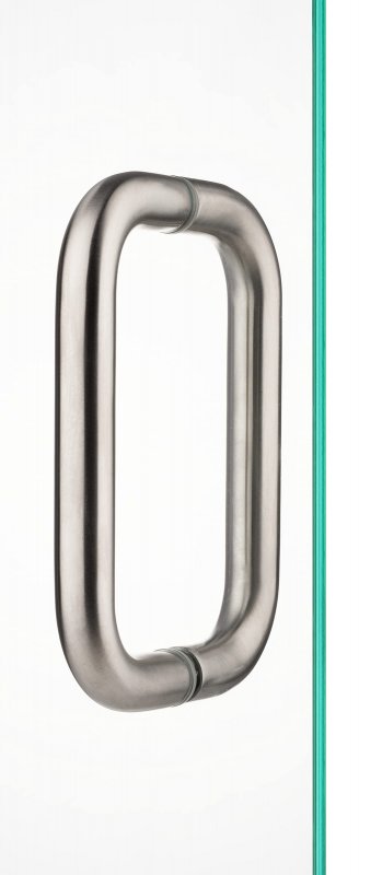 Rockwell Security Tubular Back To Door Pull 8 Inch Brushed Nickel Finish For Commercial And Residential Heavy Glass Frameless