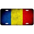Aluminum License Plate Flag Of Romania Romanian Rustic 