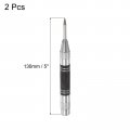 Uxcell Automatic Center Punch 5-inch Spring-loaded Hole Puncher Marker Hand Tool Adjustable Black Silver Tone For Wood Metal