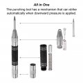 Uxcell Automatic Center Punch 5-inch Spring-loaded Hole Puncher Marker Hand Tool Adjustable Black Silver Tone For Wood Metal