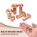 30 Pcs 13 64 X 25 32 Round Head Copper Solid Rivets Fasteners