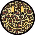 4in X Cheetah Print Smiley Face Sticker By Stickertalk 