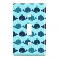 Cute Kawaii Whales Pattern Plastic Wall Decor Toggle Light Switch Plate Cover 
