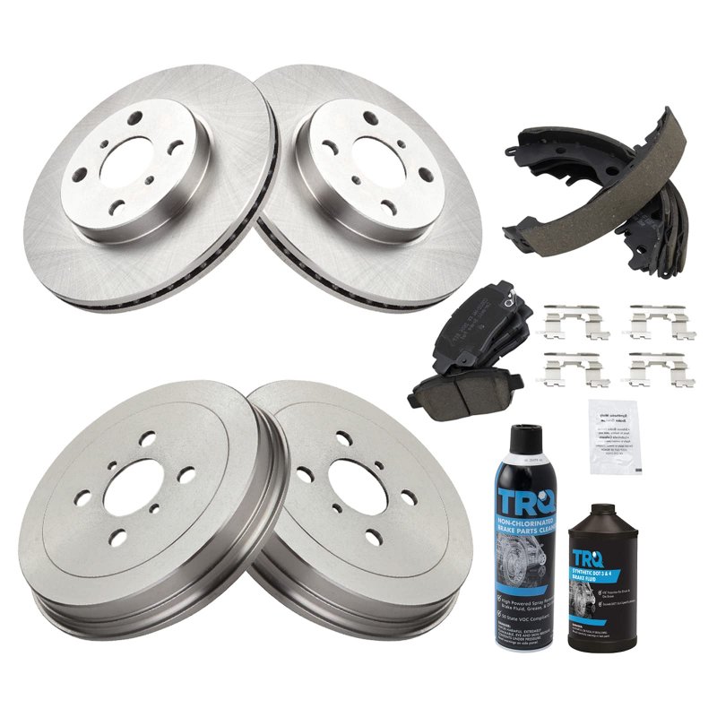 Trq Front Ceramic Disc Brake Pad Rotor W Rear Shoes Drums Chemicals