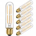 6 Pcs E26 T10 Led Tubular Light Bulbs Daylight White 4000k 6w Dimmable Edison For Pendant Lights Lamps And Outdoor Use 