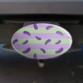 Cute Eggplant Aubergine On Stripes Pattern Oval Tow Trailer Hitch Cover Plug Insert