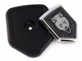 Chechnya Chechen Wolf Flag Car Truck Black Shield Grill Badge Chrome Emblem 2 6 X 3 1
