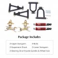 Bjtdllx Front Suspension Swingarm Assembly Arm Kit Upper Lower Shock Rocker Modification For Atv Quad Bike Buggy Go Kart