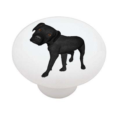 Mega Noggin Black Lab Decorative High Gloss Ceramic Drawer Knob