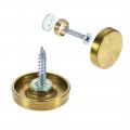 Mirror Screws Decorative Cap Fasteners Cover Nails Electroplated Wire Drawing Golden 25mm 0 98 12pcs 