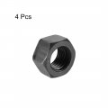 Uxcell Hex Nuts M20x2 5mm Metric Coarse Thread Hexagon Nut Carbon Steel Pack Of 4 Black