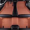 Jtxwang Custom Making Car Floor Mats Compatible With Honda Acura All Models 2005-2023 Striped Brown