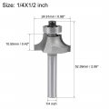Router Bit 1 4 Shank 2 Inch Cutting Dia Round Over Corner 2flutes Tungsten Steel For Woodworking Milling Cutter Tool