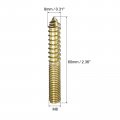 Uxcell M8x60mm Hanger Bolts 24pcs Double Ended Thread Dowel Screws For Wood Furniture Connecting