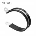 Uxcell 2-1 2 63mm Cable Clamp 304 Stainless Steel Rubber Cushioned Insulated R Shape Metal 10pcs