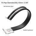 Uxcell 2-1 2 63mm Cable Clamp 304 Stainless Steel Rubber Cushioned Insulated R Shape Metal 10pcs