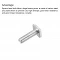 Uxcell Square Head Bolt 20pcs M6x20mm Fully Thread Carbon Steel Grade 4 8 Machine Screws