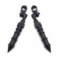 Hk Group Motorcycle Black Short Angled Peg Mounting Kit With Bamboo Style Foot For Bike 1-1 4 Inch 1 25 Front Engine Guard