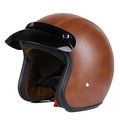 Woljay 3 4 Open Face Helmet Motorcycle Flat Leather Brown Xxl