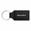 Ipick Image Compatible With Nissan Maxima Rectangular Black Leatherette Key Chain