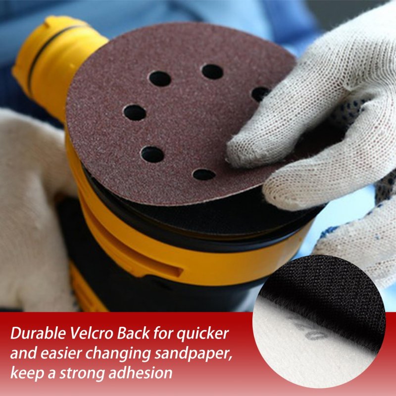 5 In 8 Hole Sanding Disc Hook And Loop 320 Grit Random Orbital Sandpaper For Automotive Woodworking 100 Pack Aluminum Oxide