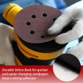 5 In 8 Hole Sanding Disc Hook And Loop 320 Grit Random Orbital Sandpaper For Automotive Woodworking 100 Pack Aluminum Oxide