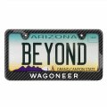 Ipick Image For Jeep Wagoneer Black Carbon Fiber Look Abs Plastic License Plate Frame