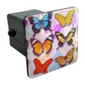 Colorful Butterflies Butterfly Design Tow Trailer Hitch Cover Plug Insert