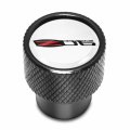 Ipick Image For Chevrolet Corvette C6 Z06 Logo In White On Black Aluminum Tire Valve Stem Caps