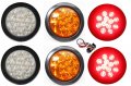 6 Pack 4 In Round Led Lights For Truck Trailer Rv 2 White Red Clear Lens And Amber Reverse Stop Brake Turn Tail Signal Dot Sae 
