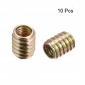 Uxcell Furniture Threaded Insert Nut Carbon Steel M10 Internal Thread 20mm Length 10pcs