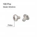 Uxcell Machine Screws M3x5mm Phillips Screw 304 Stainless Steel Fasteners Bolts 100pcs