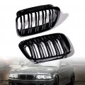 Astra Depot Glossy Black Kidney Grille Double Line Compatible With 1998-2001 Bmw E46 316i 318i 320i 323i 325i 328i 330i 4dr