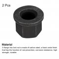 Uxcell M18 Flange Hex Nuts 2pcs Grade 8 Carbon Steel Black Oxide Finished For Machinery