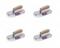 Kraft Tool Cf724 Mini Pool Trowel With Straight Wood Handle 7-1 2 X 4-inch Four Pack 
