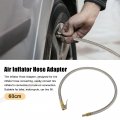 X Autohaux Flexible Stainless Steel 60cm 24 Tire Valve Connect Pipe Air Chuck Inflator Compressor Pump Extension Hose For Car