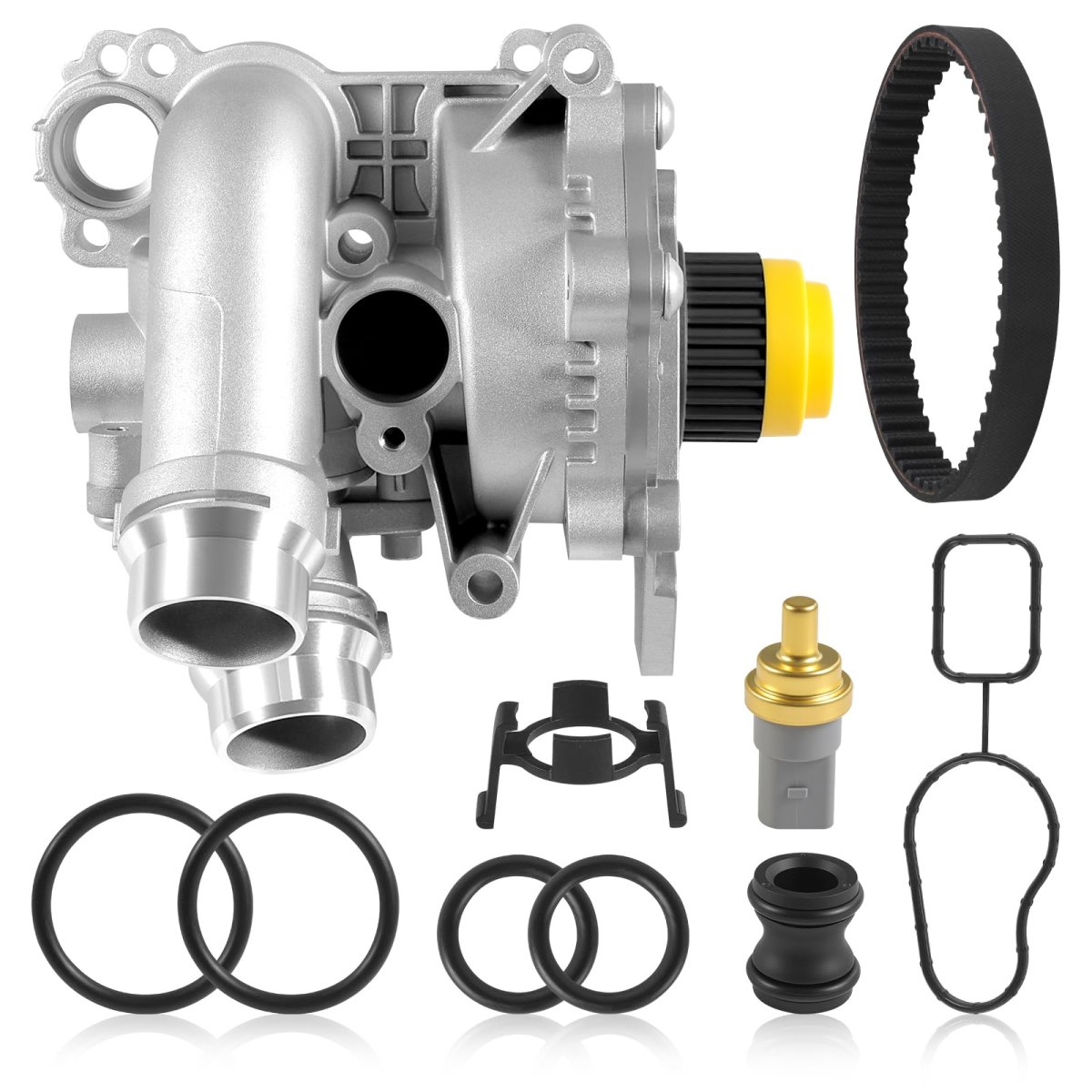 Loreada Aluminum Water Pump With Belt Kit Fit For Audi Vw 2 0t A3 A4 A5 A6 Q3 Q5 Tt Gti Jetta Passat Golf Tguan Beetle Cc Eos