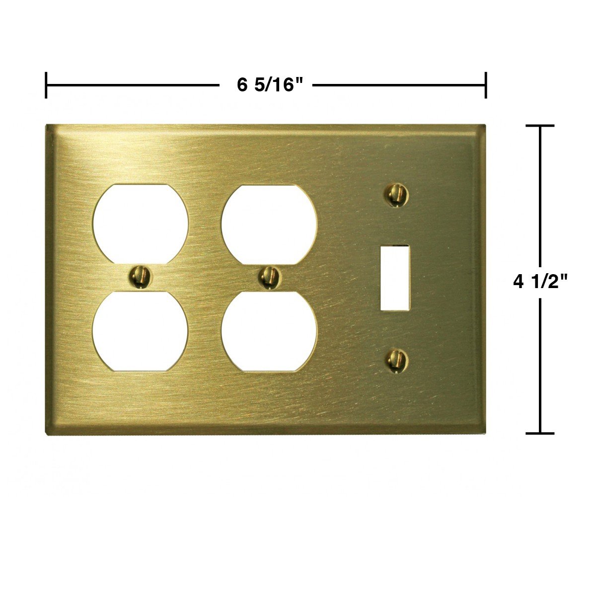 Switchplates Brushed Brass Toggle Double Outlet Switch Plate