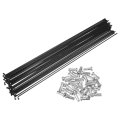 36pcs Bicycle Carbon Steel Spokes 14g Bike Spoke 284mm Length With Nipples For Most Black 