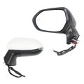 Driver Side Mirror White For 2020-2025 Toyota Corolla Left Door Rear View Heated Manual Fold Power Adjustment W Blind Spot 