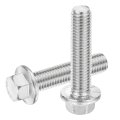 6pcs M12 X 50mm Hex Serrated Flange Bolts Screws 304 Stainless Steeld Head Flange Hexagon For Households Machine Tools And Diy 