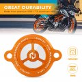 Nicecnc Orange Transparent Engine Oil Filter Cap Plug Cover Compatible With Ktm Duke 125 200 250 390 2016-2023 Rc 2017-2023