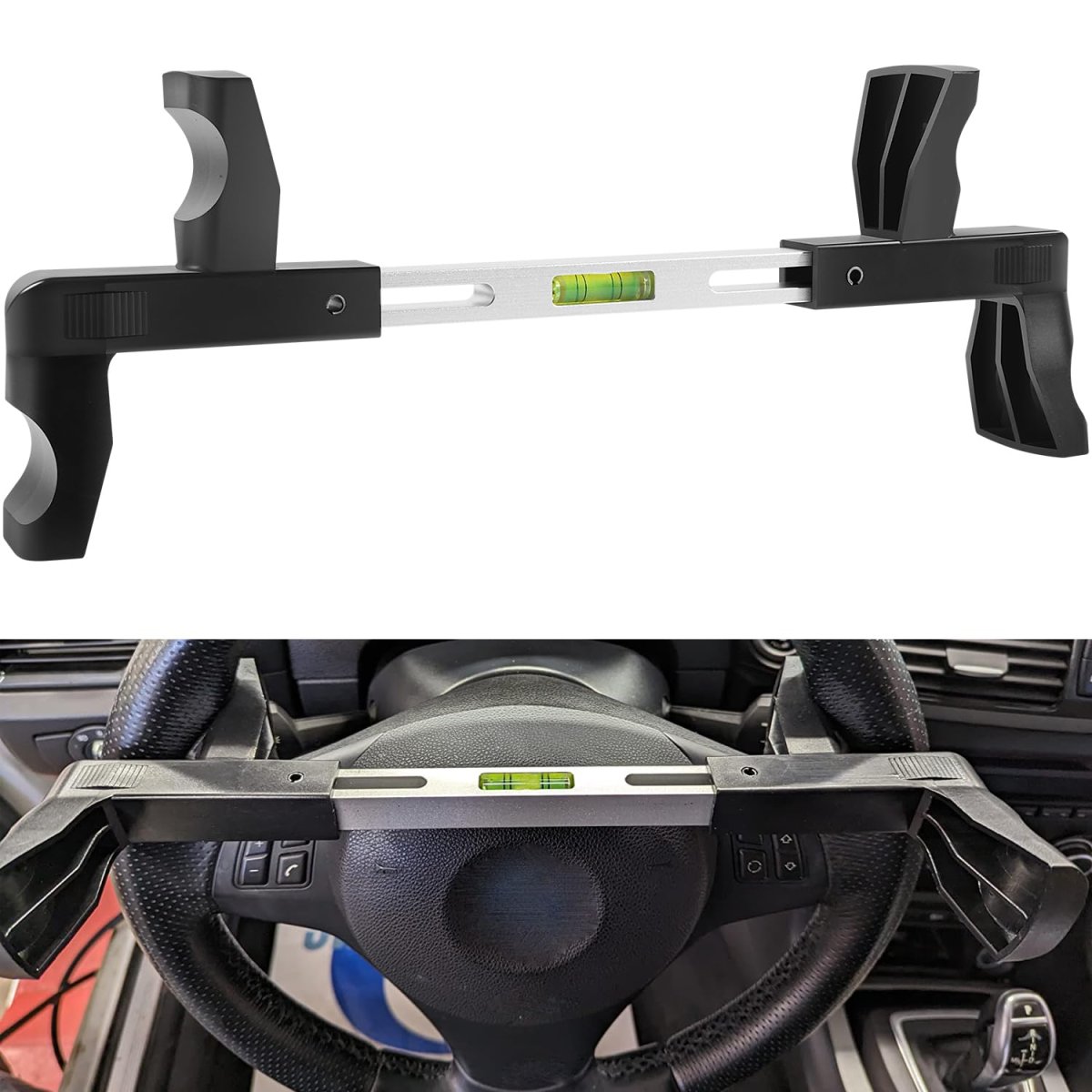 Steering Wheel Level Alignment Tool For Internal Diameters 170mm 250mm And 270mm To 340mm Spring Loaded Holder With Spirit
