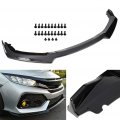 Ocpty 3pcs Glossy Black Car Front Bumper Spoiler Lip Fit For 2016-2020 Honda Civic