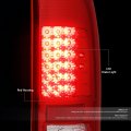 Compatible With 08-16 Ford Super Duty Full Led Tail Light 3rd Third Brake Lamp Chrome Red