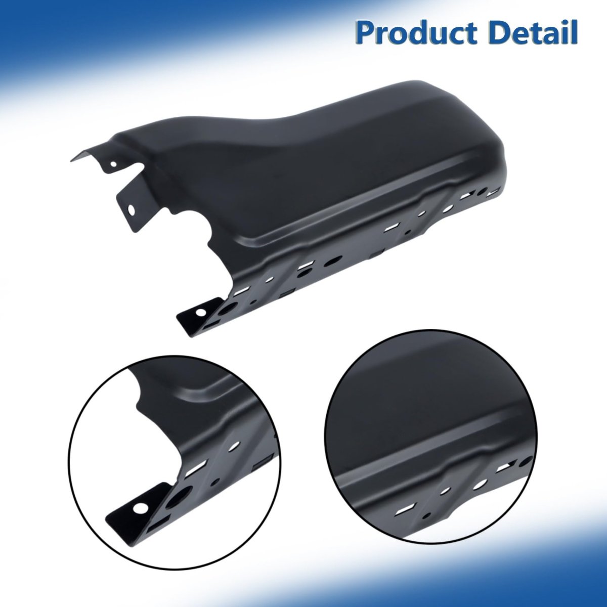 Rear Left Bumper Face Bar End Cap Replacement For Ranger 2019 2023 Black Steel Step Without Parking Aid Sensor Holes