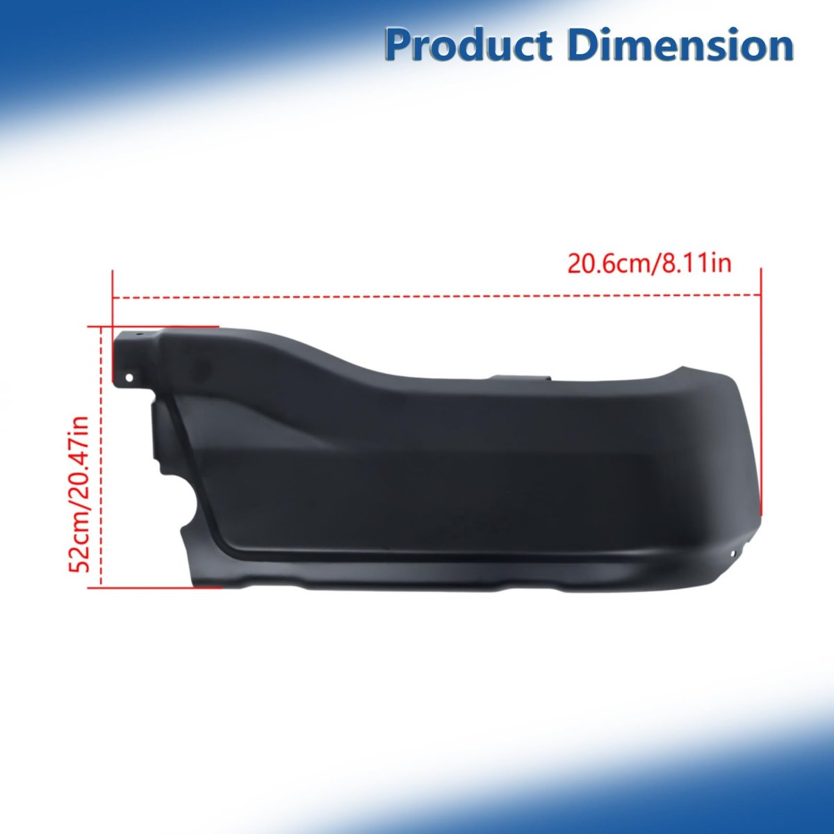 Rear Left Bumper Face Bar End Cap Replacement For Ranger 2019 2023 Black Steel Step Without Parking Aid Sensor Holes