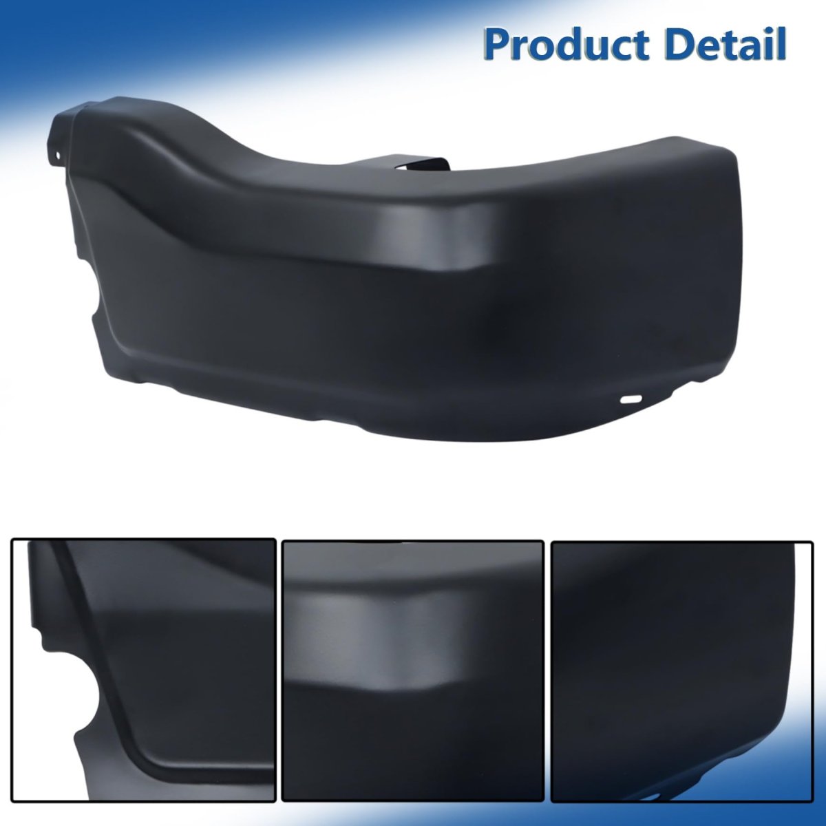 Rear Left Bumper Face Bar End Cap Replacement For Ranger 2019 2023 Black Steel Step Without Parking Aid Sensor Holes