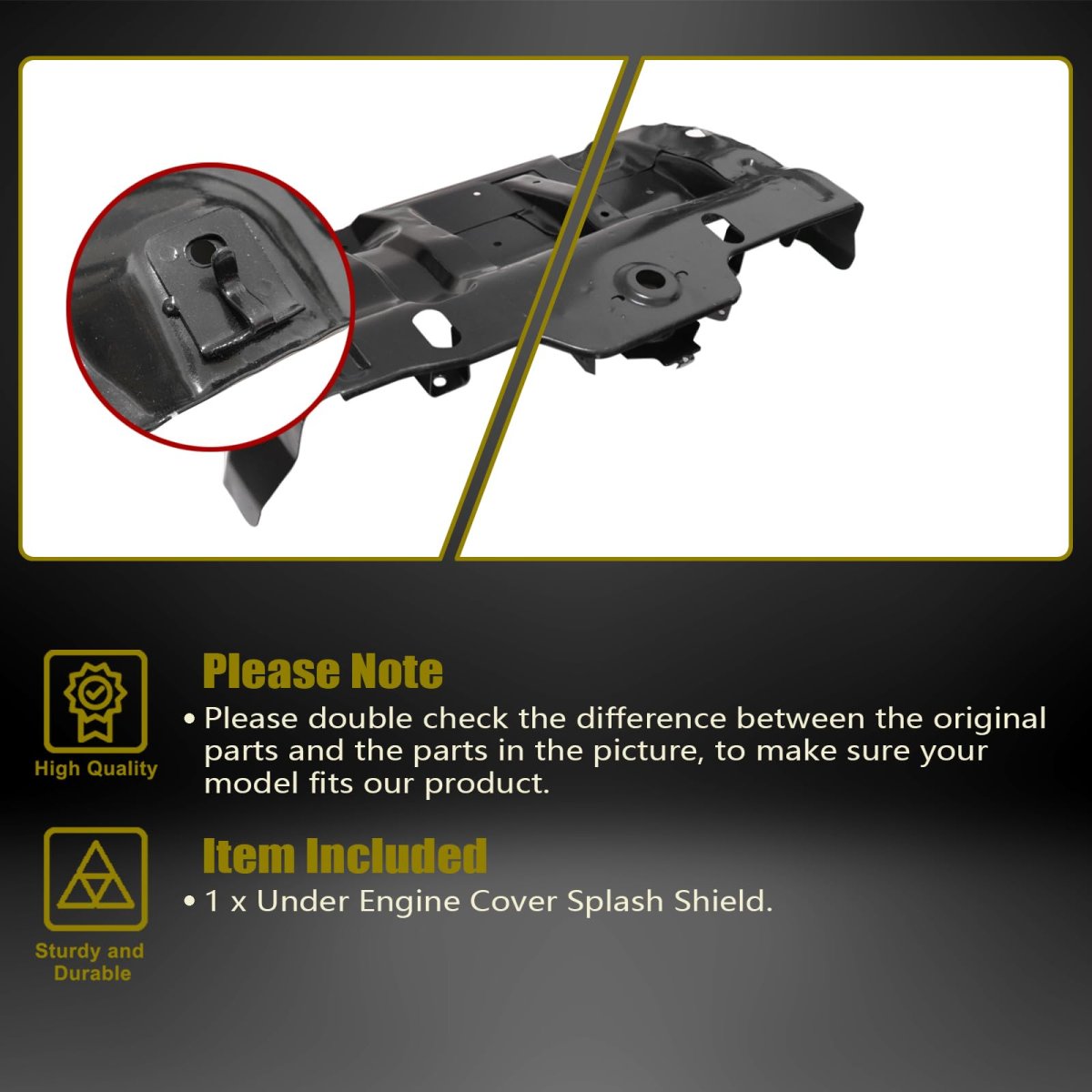 Splash Shield Under Engine Cover For Toyota 4runner Lexus Gx470 2003-2009 Replace 51405-35101 5140535101