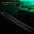 Qiilu Front Headlamp Headlight Eyebrow Eyelid Car Stickers Decal Trim For 7 2013-2018 Black